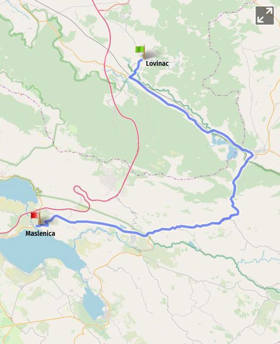 Show on map 10 Lovinac - Maslenica