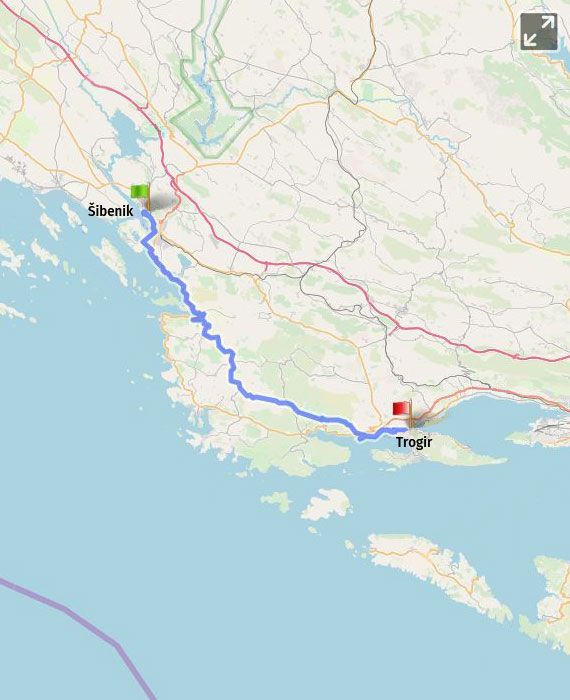Show on map 14 Šibenik - Trogir