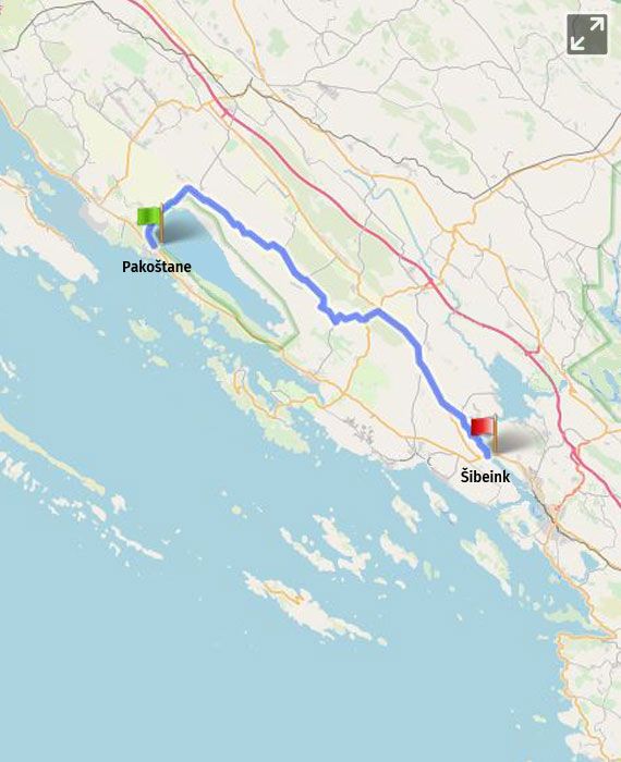 Show on map A6 Pakoštane - Šibenik